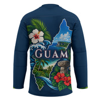 Guam Map Latte Stone Hockey Jersey Hibiscus Floral Coastal Landscape TS04 - Polynesian Pride