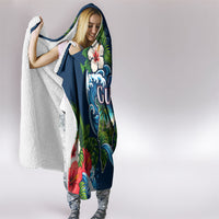 Guam Map Latte Stone Hooded Blanket Hibiscus Floral Coastal Landscape TS04 - Polynesian Pride