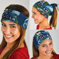 Guam Map Latte Stone Neck Gaiter Hibiscus Floral Coastal Landscape TS04 - Polynesian Pride