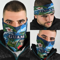 Guam Map Latte Stone Neck Gaiter Hibiscus Floral Coastal Landscape TS04 - Polynesian Pride