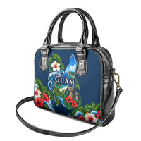 Guam Map Latte Stone Shoulder Handbag Hibiscus Floral Coastal Landscape TS04 - Polynesian Pride