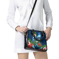 Guam Map Latte Stone Shoulder Handbag Hibiscus Floral Coastal Landscape TS04 - Polynesian Pride