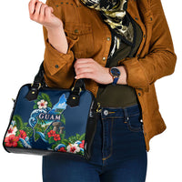 Guam Map Latte Stone Shoulder Handbag Hibiscus Floral Coastal Landscape TS04 - Polynesian Pride
