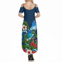 Guam Map Latte Stone Summer Maxi Dress Hibiscus Floral Coastal Landscape TS04 - Polynesian Pride