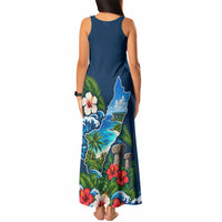 Guam Map Latte Stone Tank Maxi Dress Hibiscus Floral Coastal Landscape TS04 - Polynesian Pride
