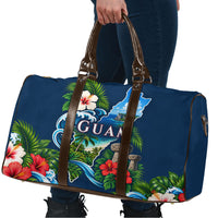 Guam Map Latte Stone Travel Bag Hibiscus Floral Coastal Landscape TS04 - Polynesian Pride