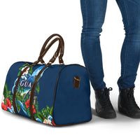 Guam Map Latte Stone Travel Bag Hibiscus Floral Coastal Landscape TS04 - Polynesian Pride