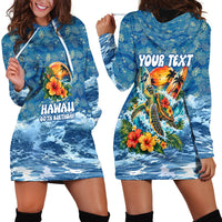 Personalized Hawaii 60th Birthday Sea Turtle Hoodie Dress Tropical Ocean Wave Floral Surfboard TS04 - Polynesian Pride