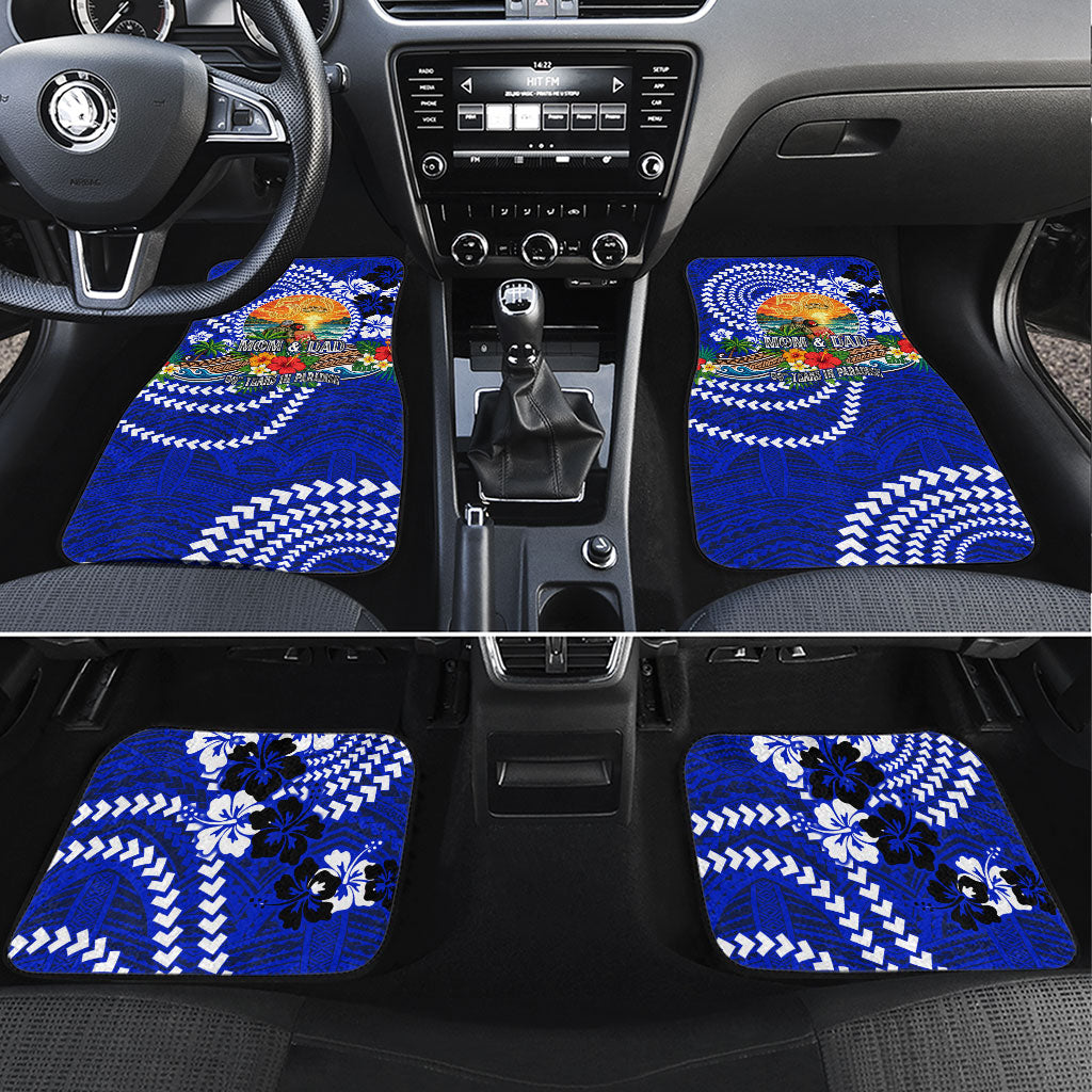 50th Anniversary Wedding Polynesian Car Mats Mom And Dad Floral Tribal Jubilee Tropical TS04 Set 4pcs Blue - Polynesian Pride