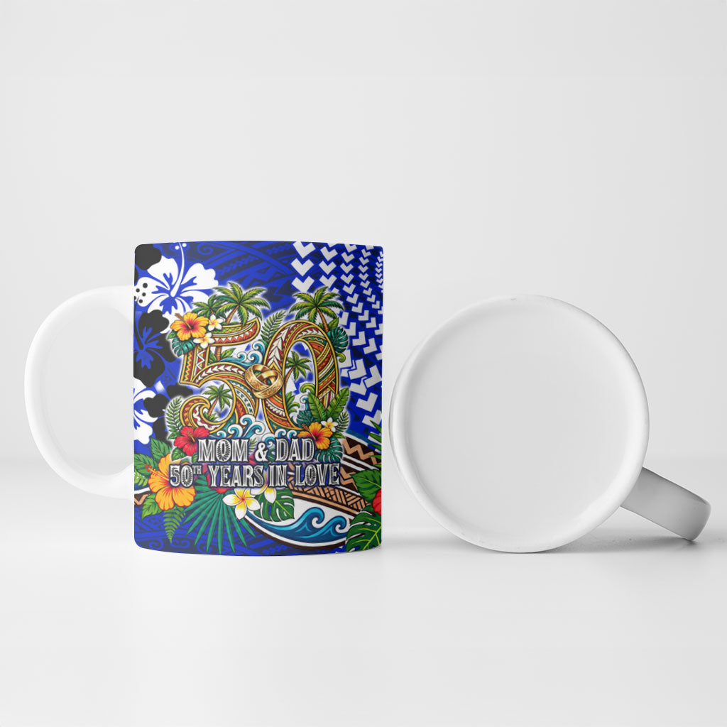 50th Anniversary Wedding Polynesian Ceramic Mug Mom And Dad Floral Tribal Jubilee Tropical TS04 - Polynesian Pride