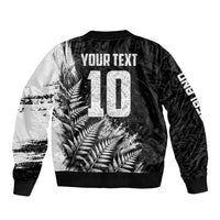 Personalized New Zealand Kiwi Bird Bomber Jacket Grunge Maori Tribal Pattern Silver Fern TS04 - Polynesian Pride