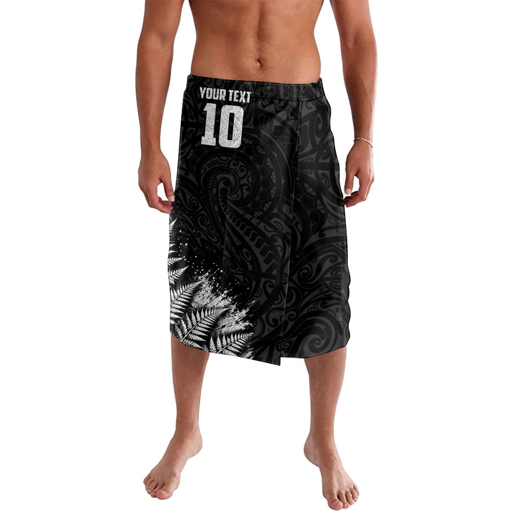 Personalized New Zealand Kiwi Bird Lavalava Grunge Maori Tribal Pattern Silver Fern TS04 Black White - Polynesian Pride