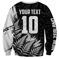 Personalized New Zealand Kiwi Bird Sweatshirt Grunge Maori Tribal Pattern Silver Fern TS04 - Polynesian Pride