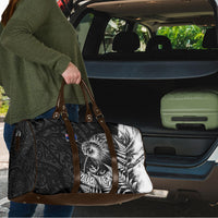 Personalized New Zealand Kiwi Bird Travel Bag Grunge Maori Tribal Pattern Silver Fern TS04 - Polynesian Pride