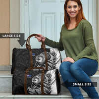 Personalized New Zealand Kiwi Bird Travel Bag Grunge Maori Tribal Pattern Silver Fern TS04 - Polynesian Pride
