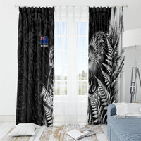 Personalized New Zealand Kiwi Bird Window Curtain Grunge Maori Tribal Pattern Silver Fern TS04 - Polynesian Pride