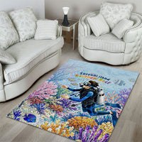 Fiji Taveuni Rainbow Reef Area Rug Scuba Diver Vibrant Undersea Coral Garden Watercolor TS04 - Polynesian Pride