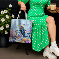 Fiji Taveuni Rainbow Reef Tote Bag Scuba Diver Vibrant Undersea Coral Garden Watercolor TS04 - Polynesian Pride