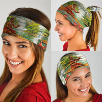Fiji Taveuni Island Dateline Crossing Neck Gaiter Tropical Cultural Landscape With Tagimoucia Floral Pattern TS04 - Polynesian Pride
