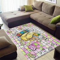 Hawaii Cruising Back To School Area Rug Grid Pattern With School Bag And Vintage Surf Van TS04 - Polynesian Pride
