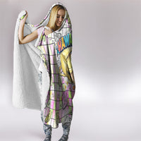 Hawaii Cruising Back To School Hooded Blanket Grid Pattern With School Bag And Vintage Surf Van TS04 - Polynesian Pride
