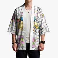 Hawaii Cruising Back To School Kimono Grid Pattern With School Bag And Vintage Surf Van TS04 - Polynesian Pride