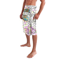 Hawaii Cruising Back To School Lavalava Grid Pattern With School Bag And Vintage Surf Van TS04 - Polynesian Pride