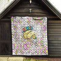 Hawaii Cruising Back To School Quilt Grid Pattern With School Bag And Vintage Surf Van TS04 - Polynesian Pride