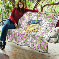 Hawaii Cruising Back To School Quilt Grid Pattern With School Bag And Vintage Surf Van TS04 - Polynesian Pride