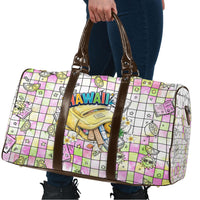 Hawaii Cruising Back To School Travel Bag Grid Pattern With School Bag And Vintage Surf Van TS04 - Polynesian Pride