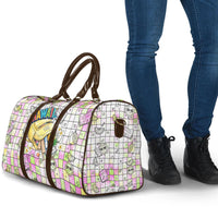 Hawaii Cruising Back To School Travel Bag Grid Pattern With School Bag And Vintage Surf Van TS04 - Polynesian Pride