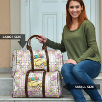 Hawaii Cruising Back To School Travel Bag Grid Pattern With School Bag And Vintage Surf Van TS04 - Polynesian Pride