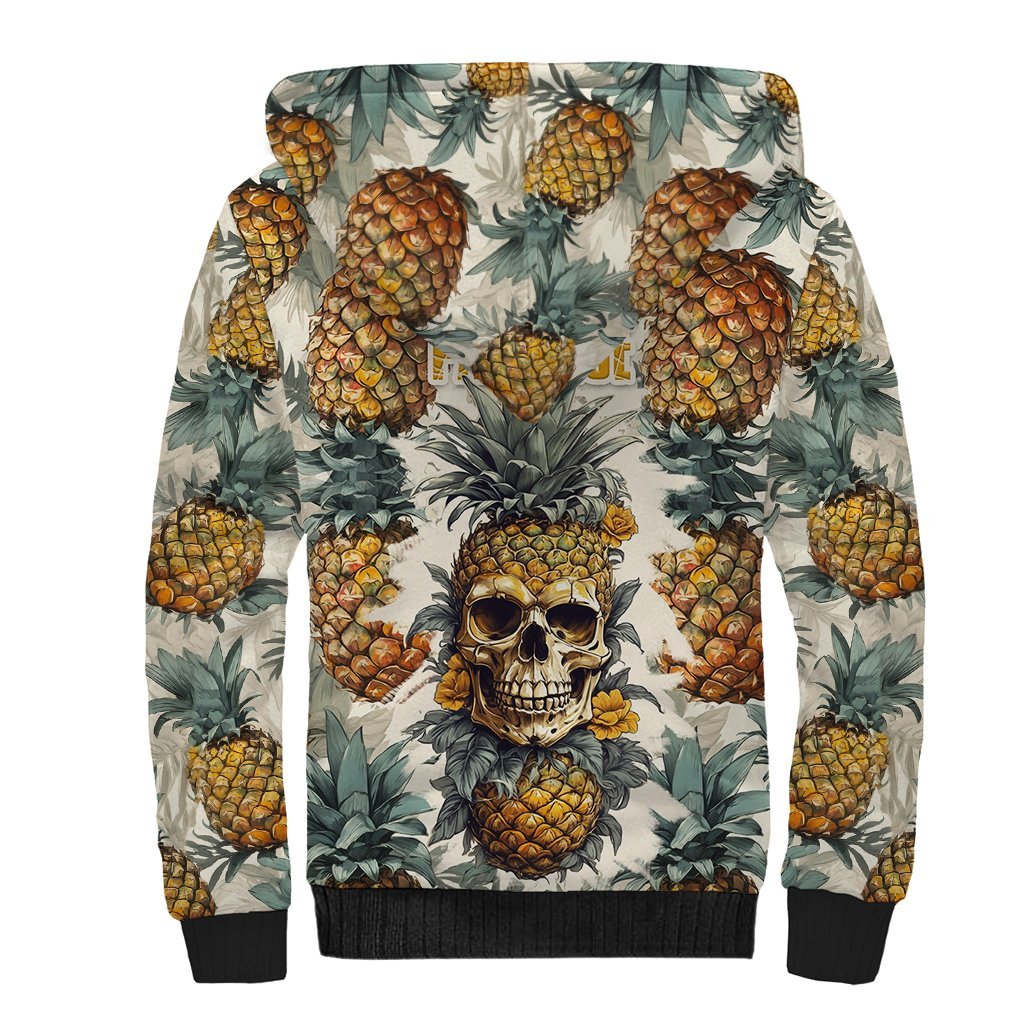 Pineapple Skull Sherpa Hoodie Summer Paradise TS04 Unisex Multicolor - Polynesian Pride