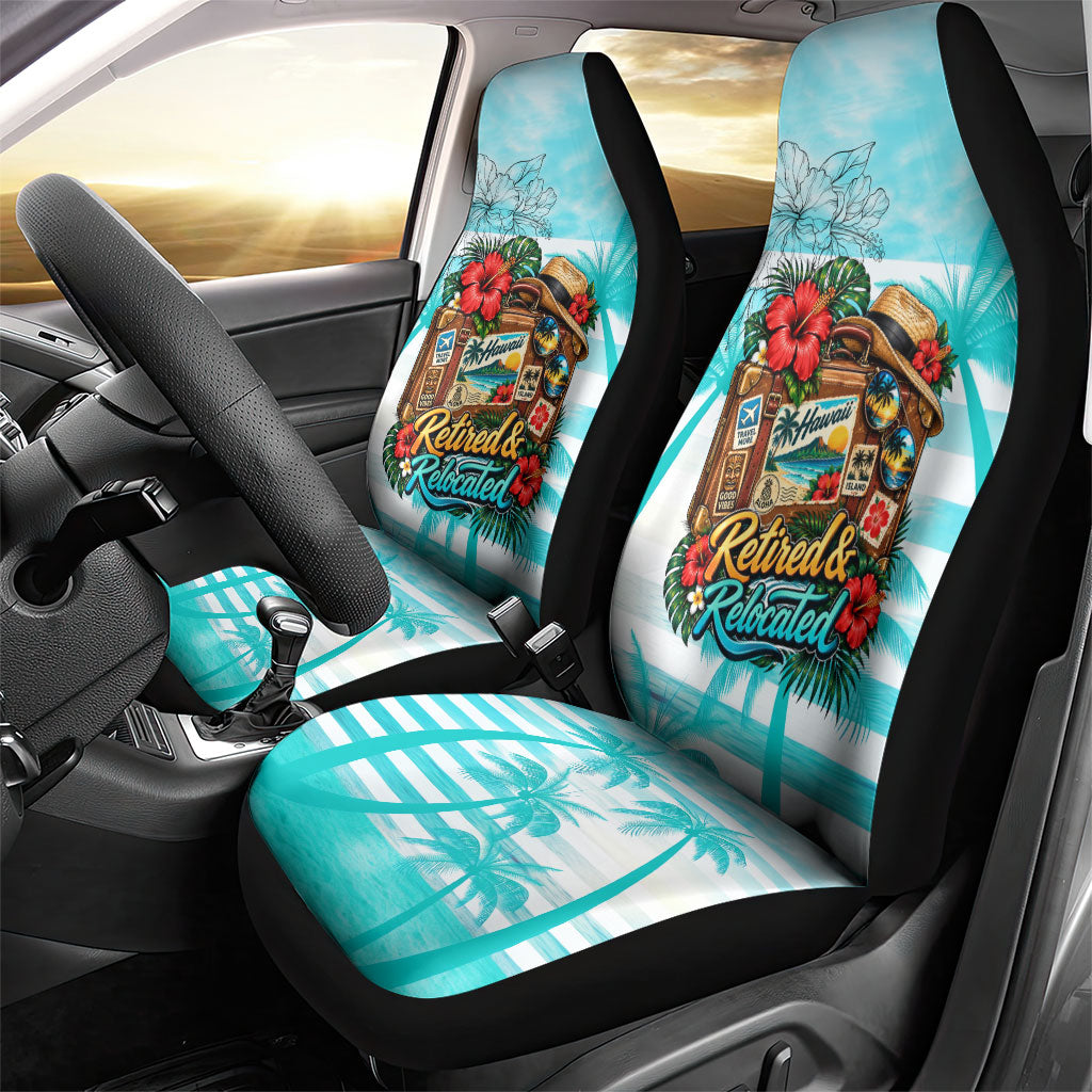 Out Of Office Retired Relocated Car Seat Cover Tropical Island Hawaiian Beach Sunset Sunglasses Suitcase TS04 - Polynesian Pride