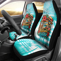 Out Of Office Retired Relocated Car Seat Cover Tropical Island Hawaiian Beach Sunset Sunglasses Suitcase TS04 - Polynesian Pride