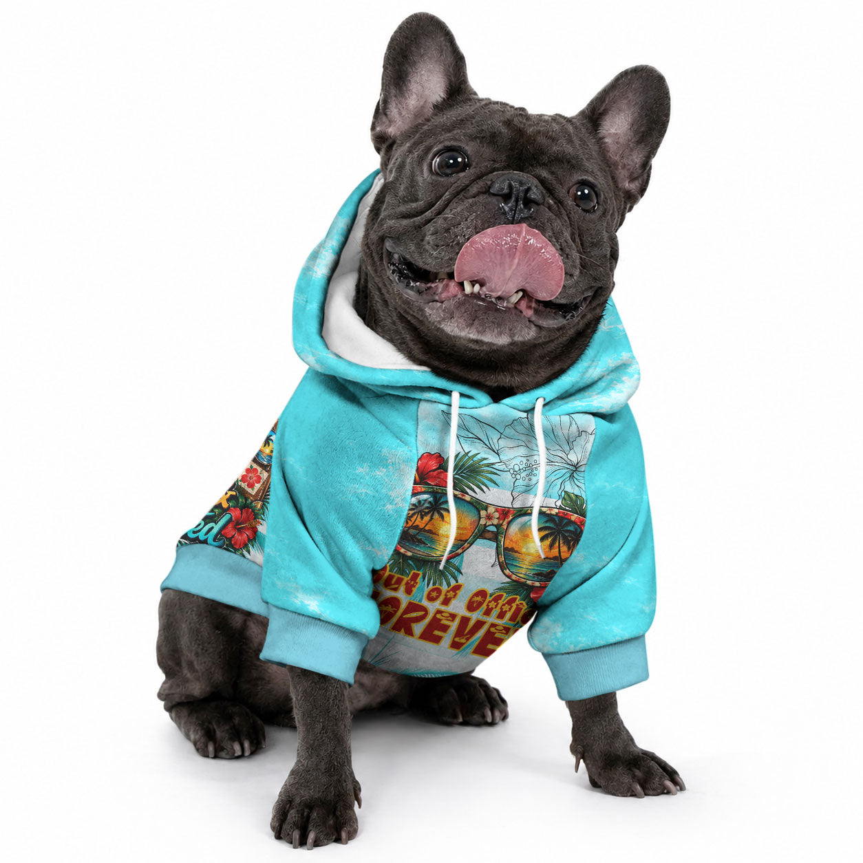 Out Of Office Retired Relocated Pet Hoodie Tropical Island Hawaiian Beach Sunset Sunglasses Suitcase TS04 - Polynesian Pride