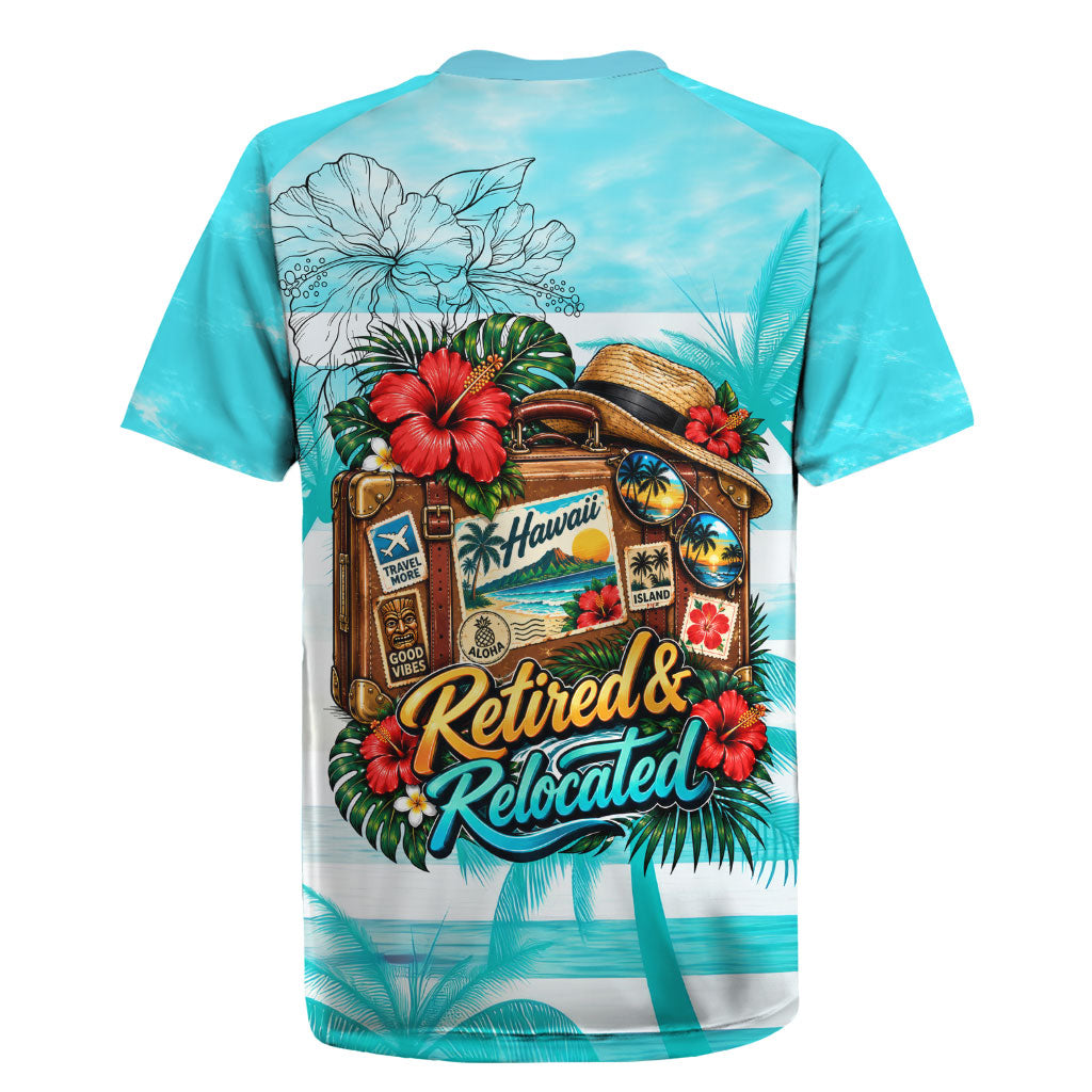 Out Of Office Retired Relocated Rugby Jersey Tropical Island Hawaiian Beach Sunset Sunglasses Suitcase TS04 - Polynesian Pride