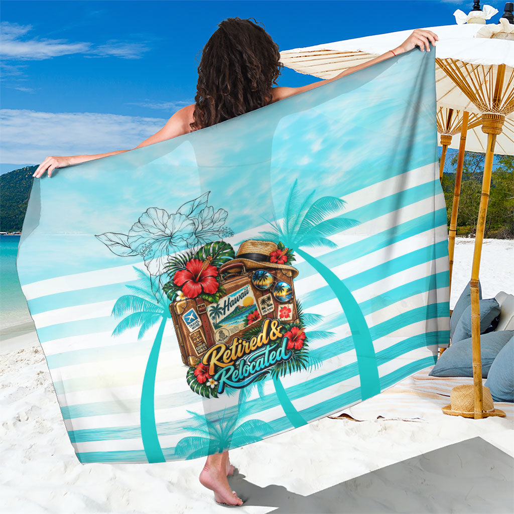 Out Of Office Retired Relocated Sarong Tropical Island Hawaiian Beach Sunset Sunglasses Suitcase TS04 One Size 44 x 66 inches Blue White - Polynesian Pride