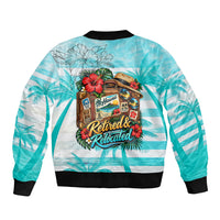 Out Of Office Retired Relocated Sleeve Zip Bomber Jacket Tropical Island Hawaiian Beach Sunset Sunglasses Suitcase TS04 - Polynesian Pride