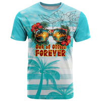Out Of Office Retired Relocated T Shirt Tropical Island Hawaiian Beach Sunset Sunglasses Suitcase TS04 Blue White - Polynesian Pride