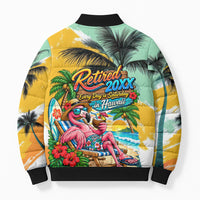 Hawaii Retirement Vacation Bomber Puffer Jacket Tropical Sunset Beach Pink Flamingo Surfboard Palm Tree TS04 - Polynesian Pride