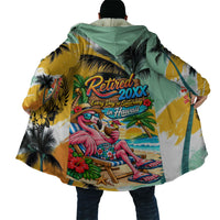 Hawaii Retirement Vacation Cloak Tropical Sunset Beach Pink Flamingo Surfboard Palm Tree TS04 - Polynesian Pride