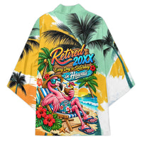 Hawaii Retirement Vacation Kimono Tropical Sunset Beach Pink Flamingo Surfboard Palm Tree TS04 - Polynesian Pride