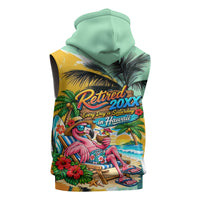 Hawaii Retirement Vacation Sleeveless Hoodie Tropical Sunset Beach Pink Flamingo Surfboard Palm Tree TS04 - Polynesian Pride