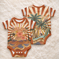 Aloha Nifty 50th Birthday Hawaii Baby Onesie Vintage Retro Sunburst Tropical Palm Tree Surfboard Art TS04 - Polynesian Pride