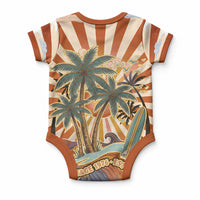Aloha Nifty 50th Birthday Hawaii Baby Onesie Vintage Retro Sunburst Tropical Palm Tree Surfboard Art TS04 - Polynesian Pride