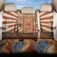 Aloha Nifty 50th Birthday Hawaii Back Car Seat Cover Vintage Retro Sunburst Tropical Palm Tree Surfboard Art TS04 One Size Orange Beige - Polynesian Pride