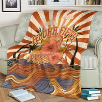 Aloha Nifty 50th Birthday Hawaii Blanket Vintage Retro Sunburst Tropical Palm Tree Surfboard Art TS04 - Polynesian Pride