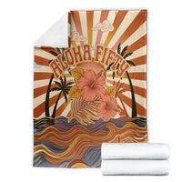 Aloha Nifty 50th Birthday Hawaii Blanket Vintage Retro Sunburst Tropical Palm Tree Surfboard Art TS04 - Polynesian Pride