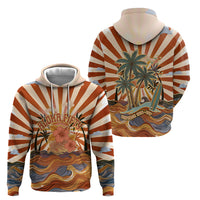 Aloha Nifty 50th Birthday Hawaii Hoodie Vintage Retro Sunburst Tropical Palm Tree Surfboard Art TS04 - Polynesian Pride